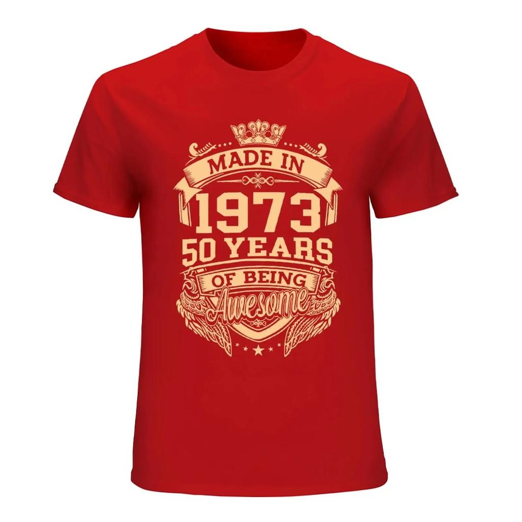 Hergestellt 1973 50 Jahre Awesome 50. Geburtstag Herren Neuheit T-Shirt Tee Streetwear Damen Casual Harajuku