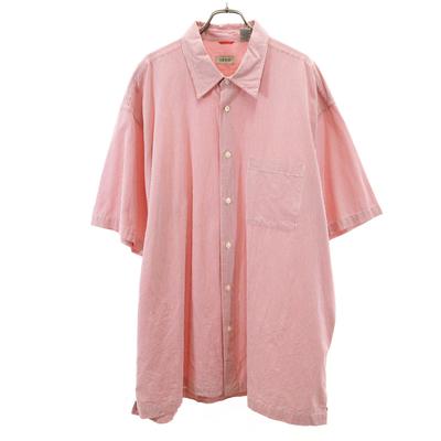 Camisa de Algodão de Manga Curta com Estampa Xadrez XL Vermelha Masculina Usada