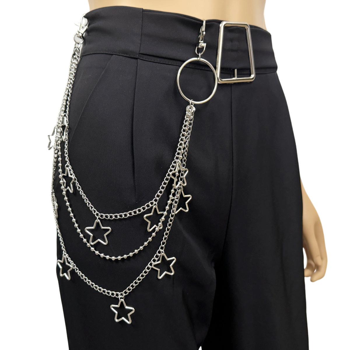 Retro Metal Star Waist Chain: Women s Punk Street Style Multi-layer Chain