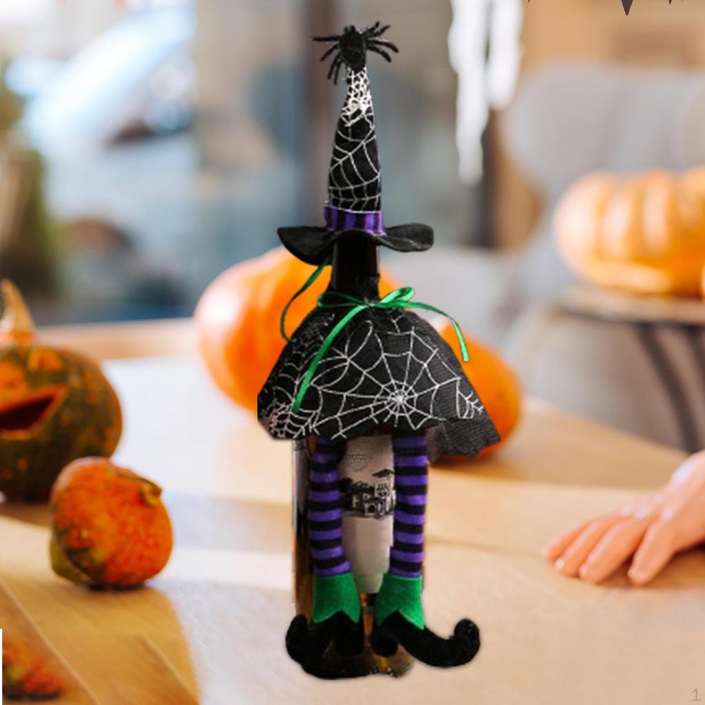 Halloween Witch Hat Wine Bottle Cover - Festive Table Decoration