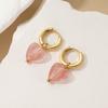 Stylish Heart Pink Crystal Earrings For Women Creative Jewelry Fashion