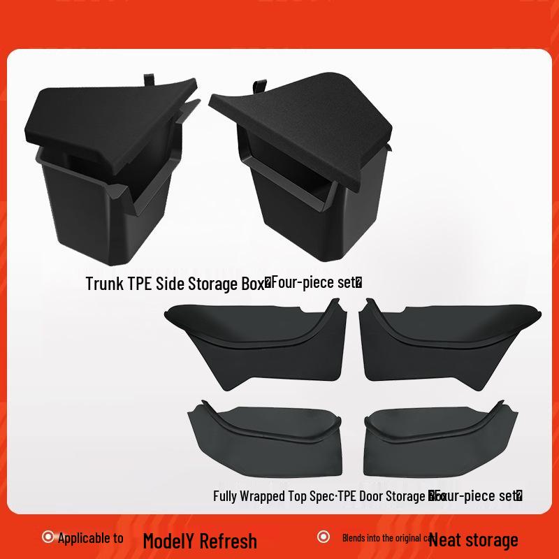 Tesla Model Y Model 3 Türschlitz-Aufbewahrungsbox mit Samtpads zum Schutz