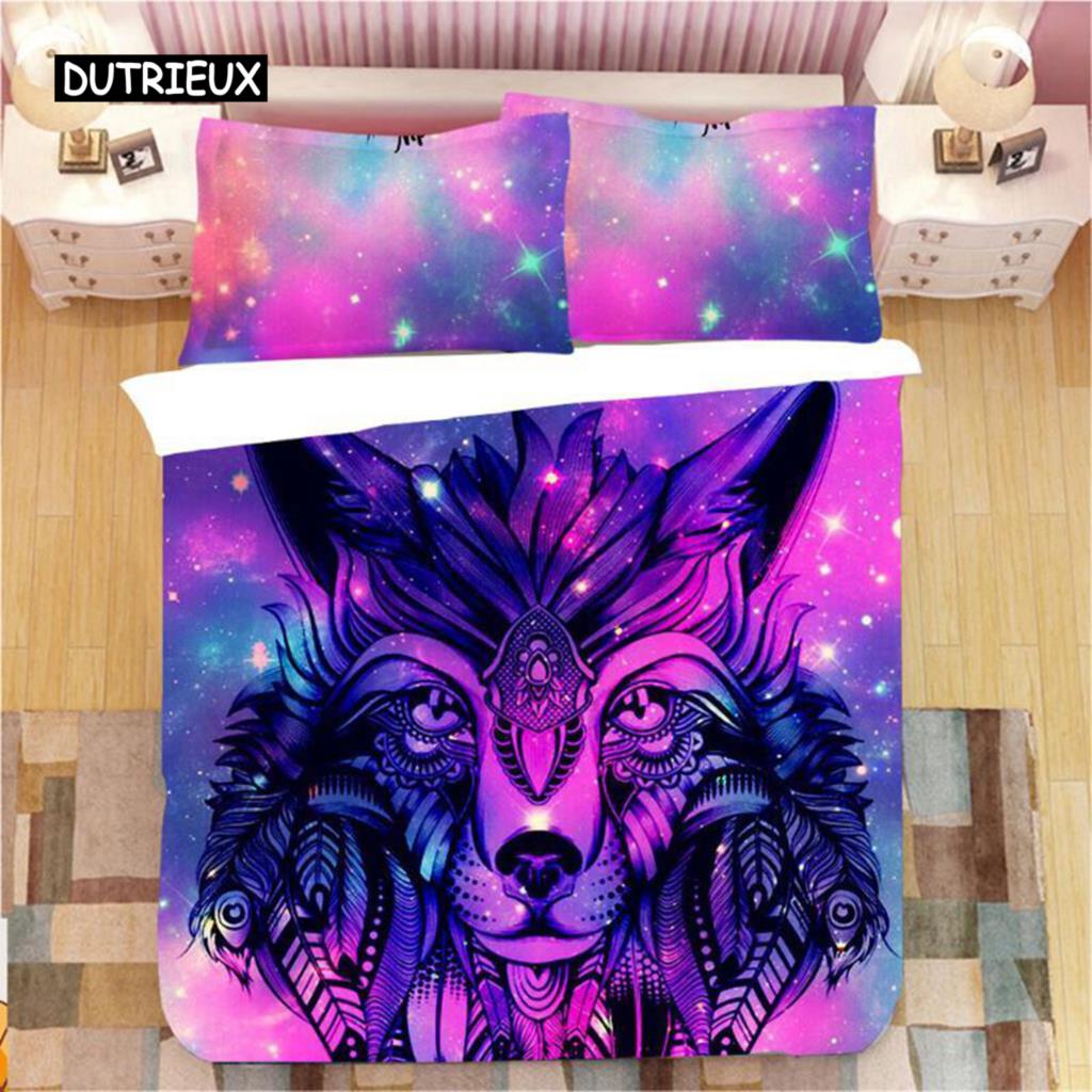 Dream Catcher Duvet Cover Set King Double Pink Starry Universe Queen Size for Kids Girls Comforter Cover Microfiber Quilt Cover
