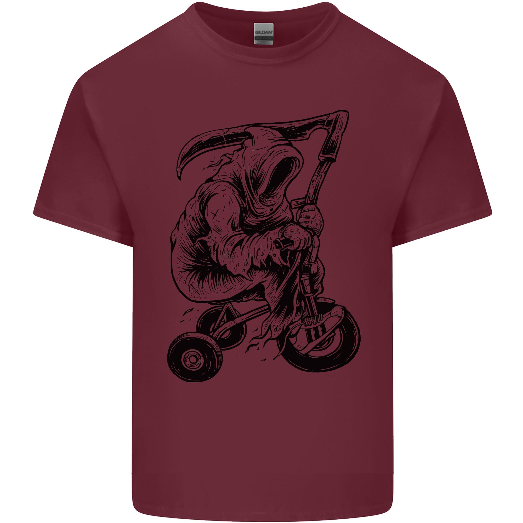 Grim Reaper Trike Bicycle Cycling Gothic Unisexs Light Cotton Tshirt S