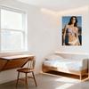 Sexy Woman by Rocky Mountains Clear Sky Body of Water Coastal Decor Metal Sign Tin Poster for Bar Home Wall Art