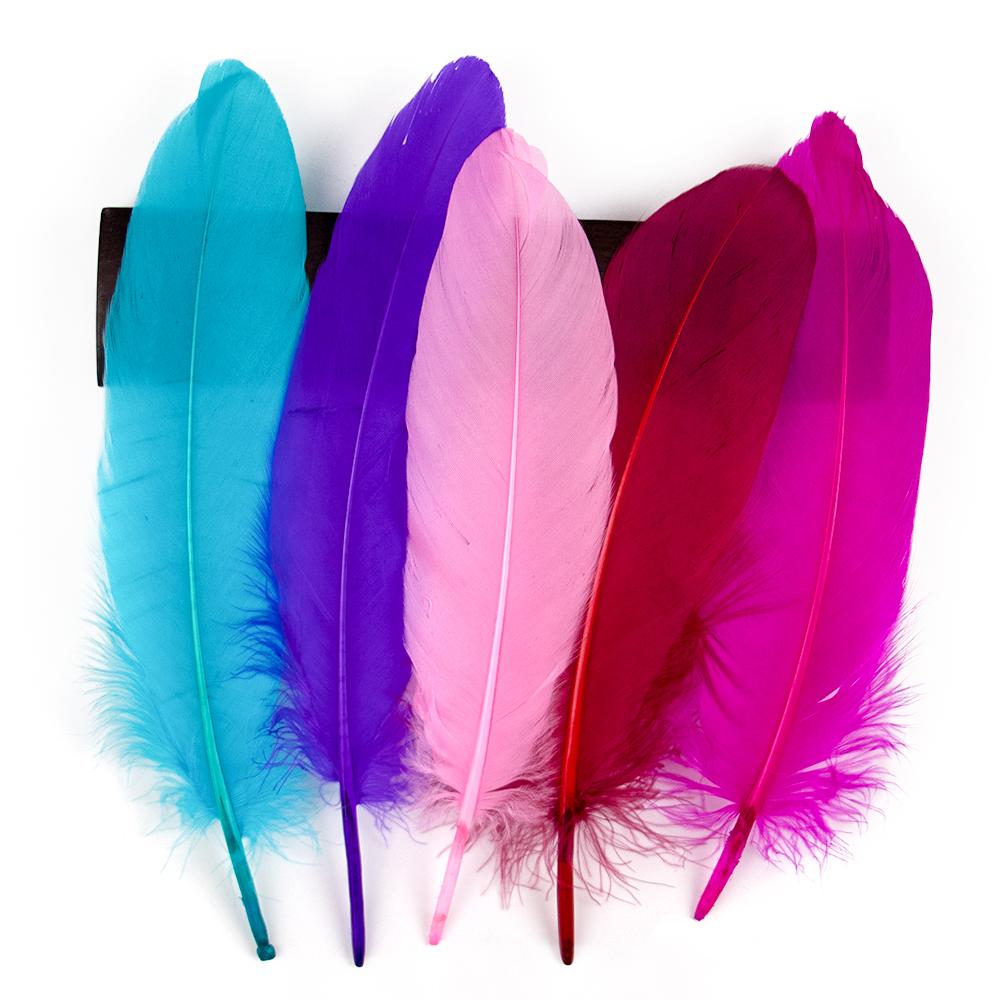 50/200/500 Stück Harte Stange Natürliche Gänsefedern Bastel Federn Weiße Federn Schmuckherstellung DIY Party Hochzeitsdekoration 15-20CM