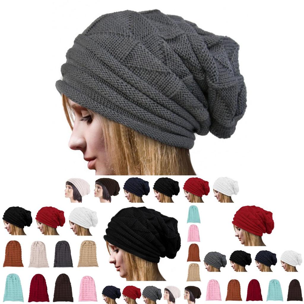Stylish Oversized Slouch Beanie Cap For Women And Men In Warm Knitted Fabric