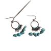 Round Irregular Stone Fringed Ear Hook Retro Ethnic Style Fashion Earrings Niche High-end Design Earrings Women