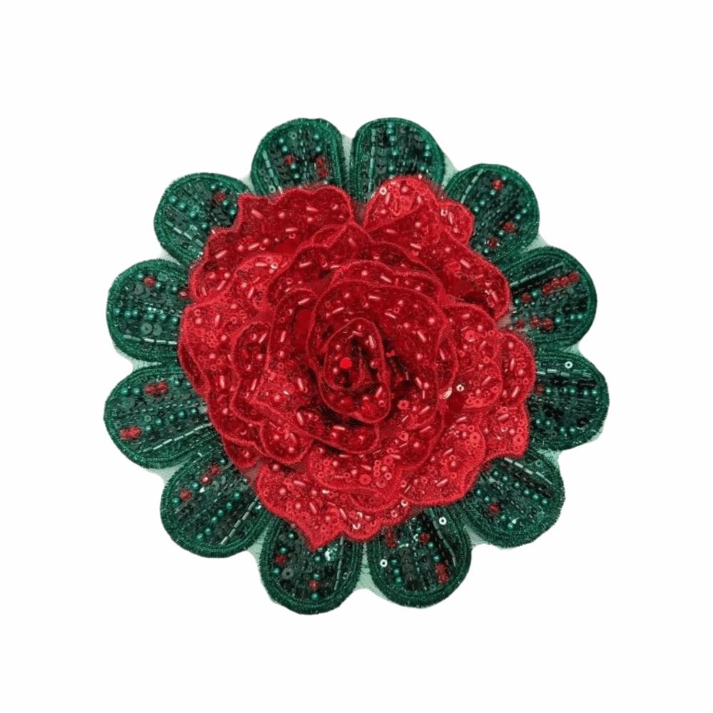 Full Diamond Rose-Shaped Patch Heavy-Duty Large Flower Applique Skirt Corsage Patch Cloth