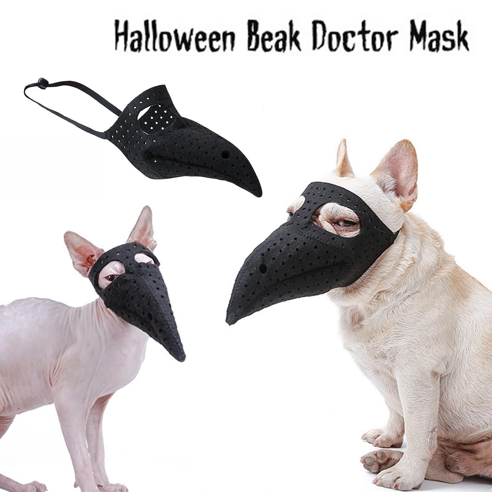 Plague Doctor Mask for Halloween Cosplay, Steampunk Costume Accessory, Lightweight PU Leather, Adjustable Strap, Black Beak Design M чёрный