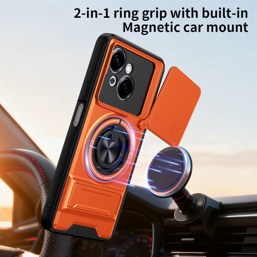 KEYSION Magnetic Phone Case for TECNO Spark Go 1 1S 2025 Slide Camera Protection Upright Kickstand 360 Ring Shockproof Back Cover