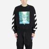 OFF WHITE Waterfall Print Crewneck Sweatshirt OMBA035E19E300151088