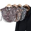 Lightweight False Collar Leopard Print Faux Shirt Collar Versatile Detachable Collar  Layering Top