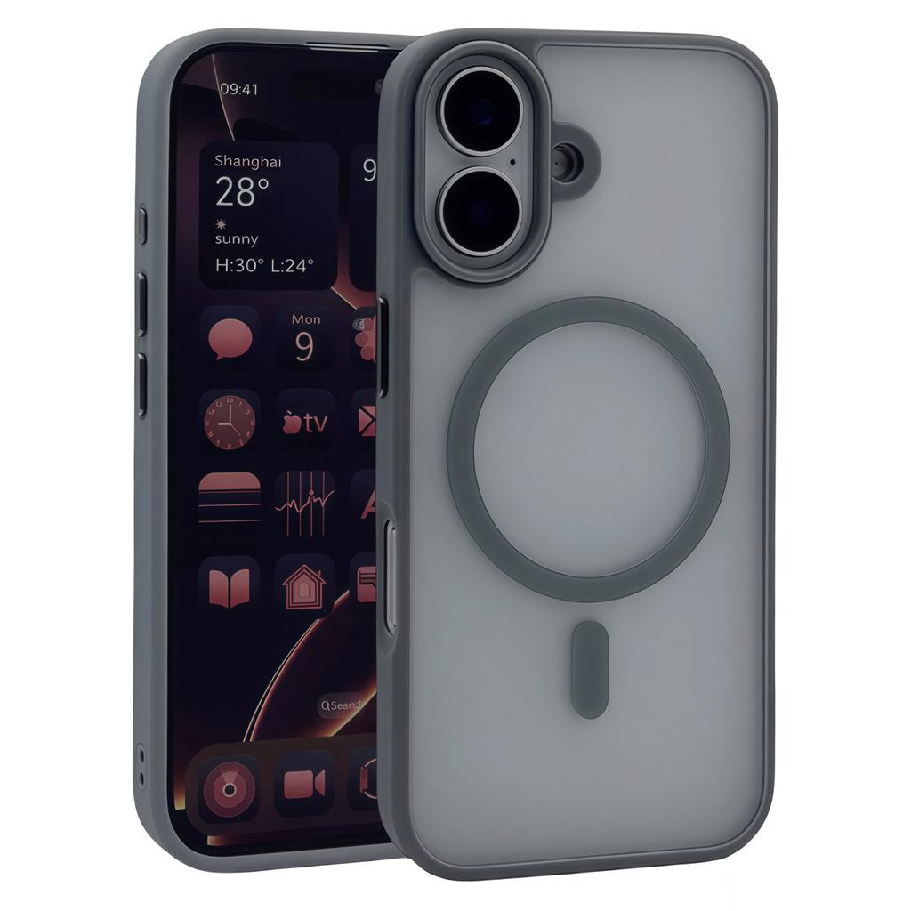 Pro iPhone 17 Magnetické pouzdro Skin Touch TPU Akrylový zadní kryt telefonu