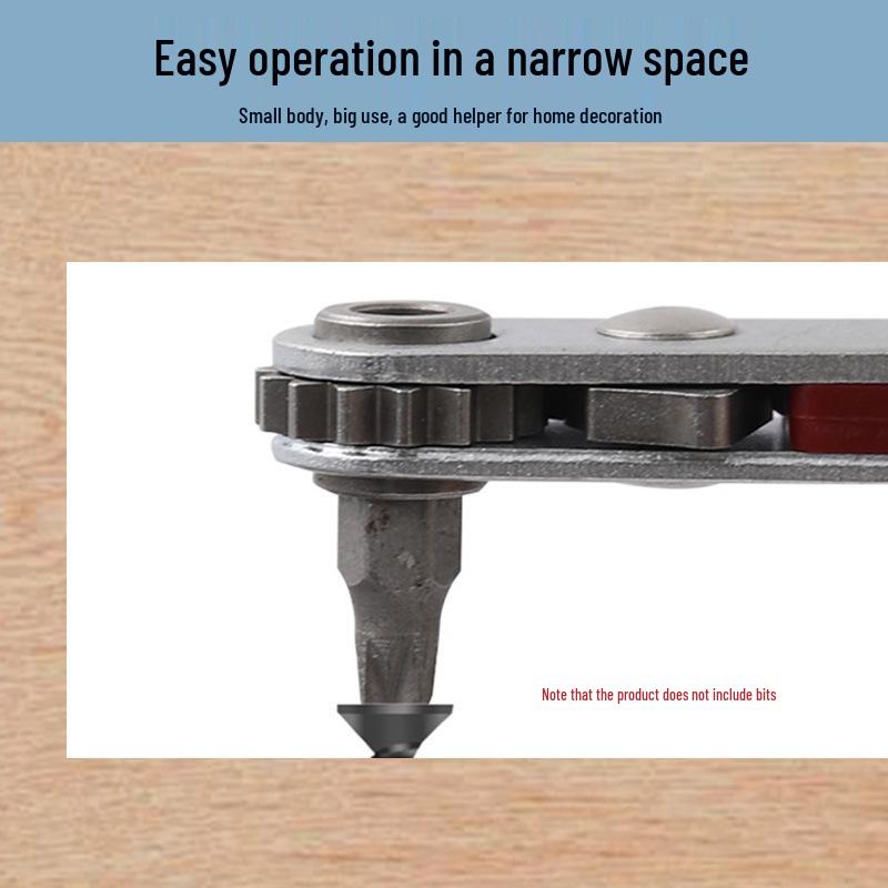 Compact Dual-Action Ratchet Wrench: Phillips, Slotted & Hex Key Driver