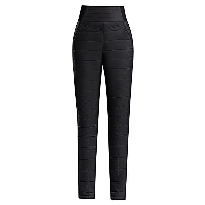 Down Cotton Trousers for Women High-waisted Slim Korean Thickened Winter Warm Cotton Pant