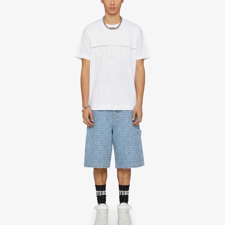 Givenchy 4G Denim Carpenter Bermuda Shorts BM519C50P9-452