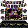 New Glow-themed Party Tableware Let's Glow Birthday Party Neon Ball Party Supplies Paper Plate