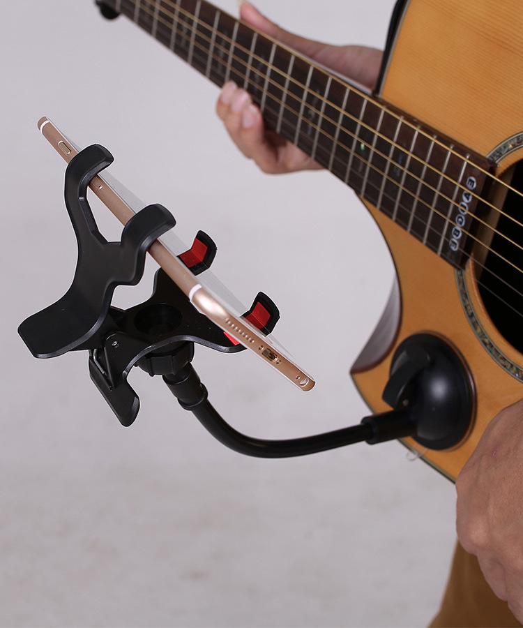 Multi-Functional Guitar Phone Holder: Acoustic, Bass, Electric Stand & Clip