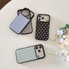 Vintage Polka Dot Large Window Phone Case For iPhone 14 15 16 17 Pro Max INS Minimalist Shockproof Protective Cover 4 Colors