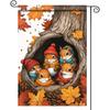 Thanksgiving Garden Flag Fall Garden Flag 30.48X45.72cm Squirrels Autumn Nest Yard Porch House Double-Sided for Home Outdoor Yard Patio Lawn Decor