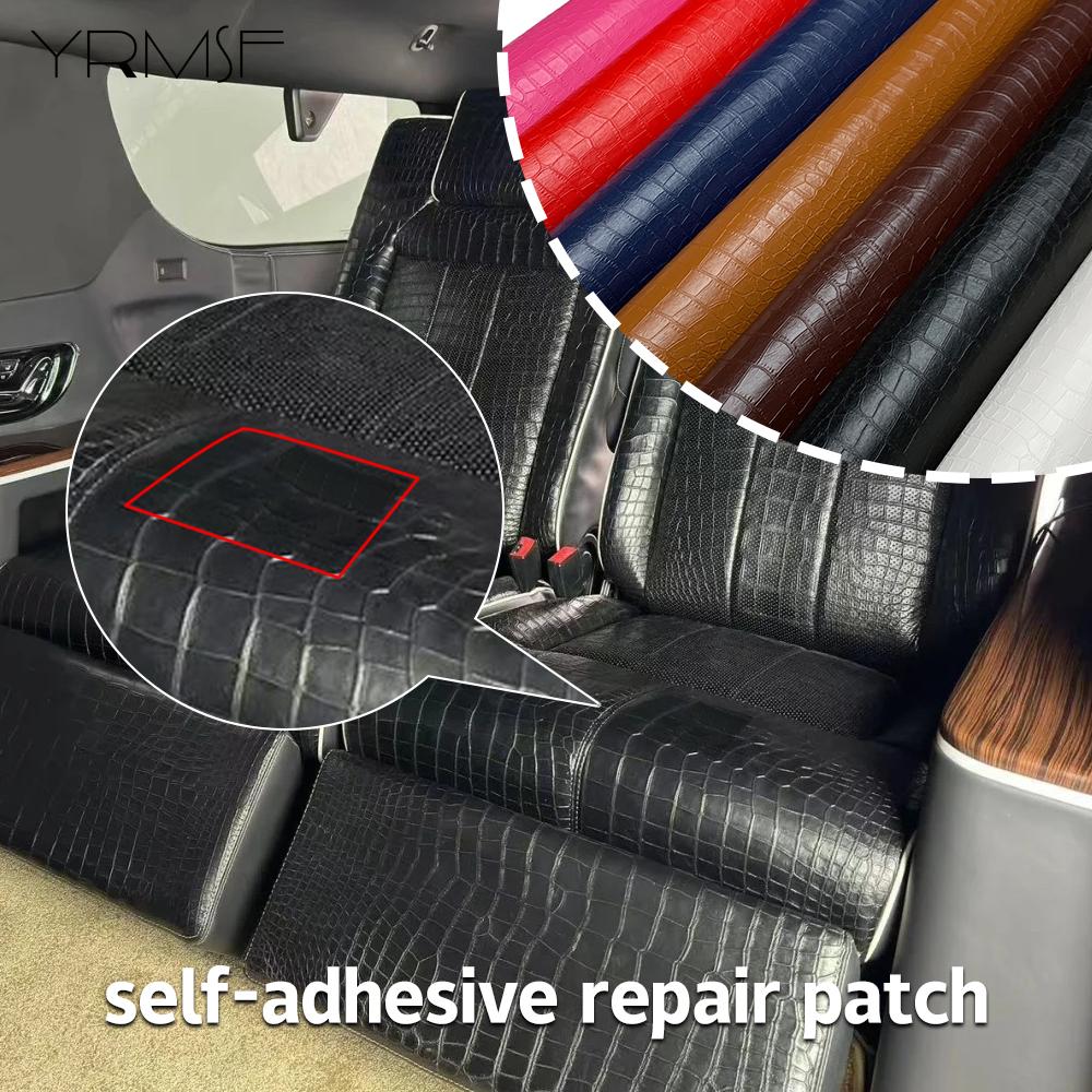 50x137cm Krokodiltextur Kunstlederstoff Selbstklebende Lederreparaturflicken für Sofa Sitz Tisch Stuhl Tasche Schuhe Bett Zuhause