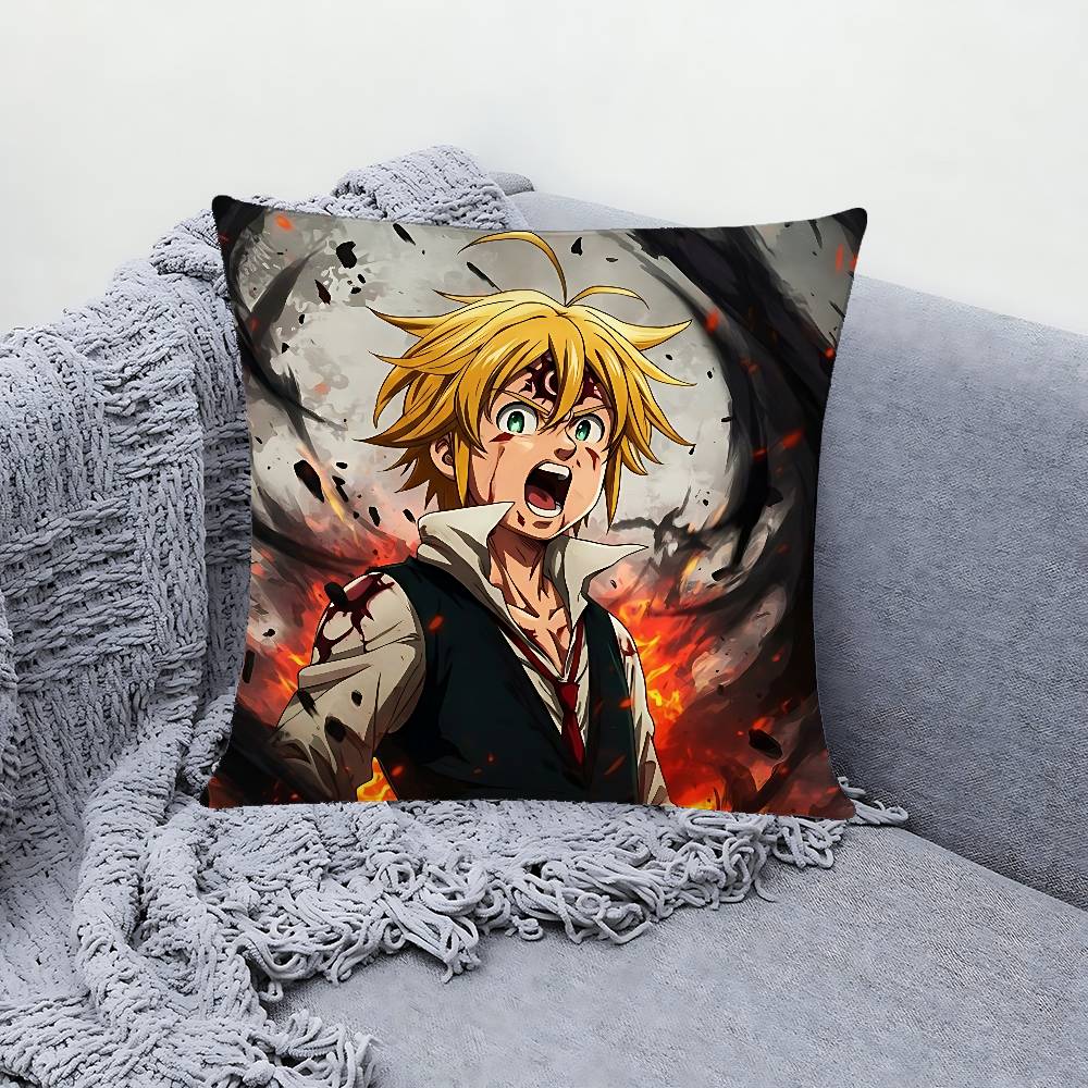 The Seven Deadly Sins Anime Pillow Case Throw Pillow Cover Nordic Vintage Style Cushion Covers Home Living Room Sofa Couch Seat