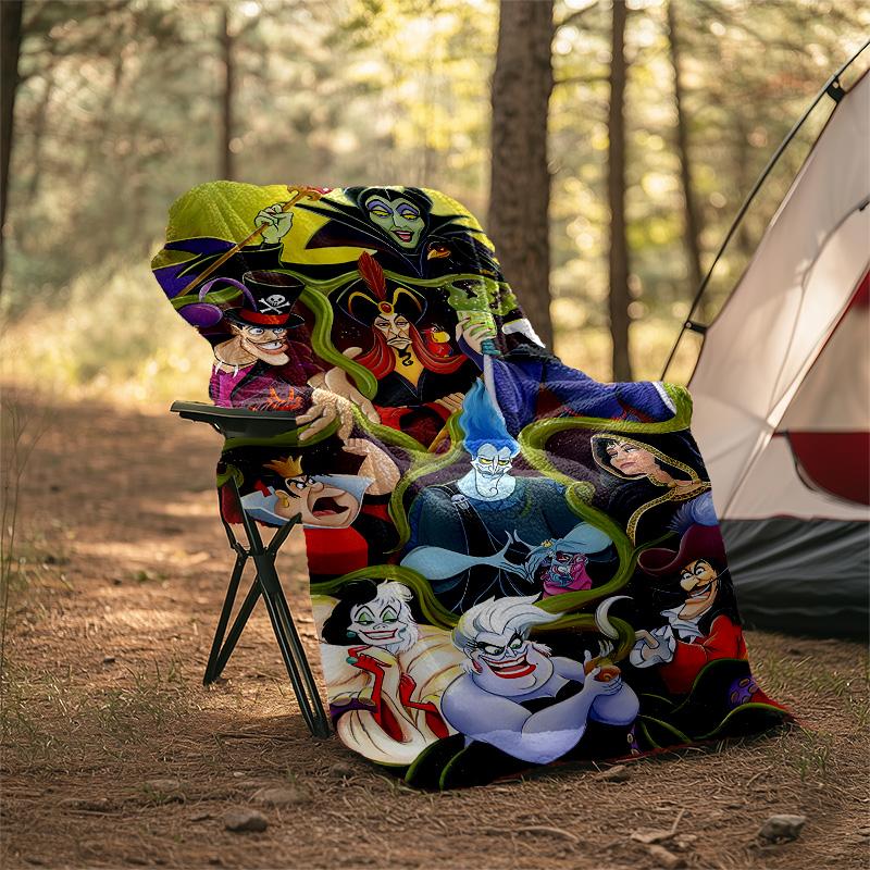 1pc Villains1 Theme Blanket - Digital Print, Polyester, Cozy for All Seasons, Perfect for Outdoor, and Travel