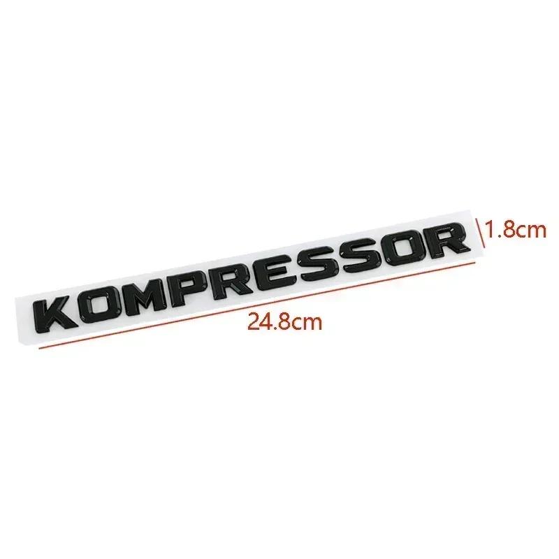 3D ABS Kompressor Logo Car Rear Trunk Emblem Badge Sticker For Mercedes Benz C E SLK C230 C180 C200 Car Styling Accessories RZ1