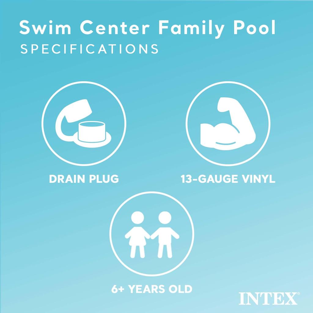 Intex Mandarin Swim Center Family Pool 90" X 58" X 18" Ages 3+
