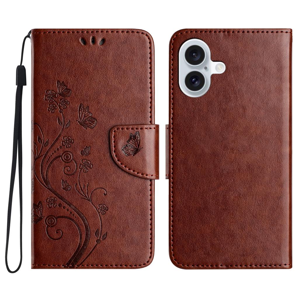 For iPhone 17 Case Imprinted Mini Butterfly Leather Wallet Phone Cover
