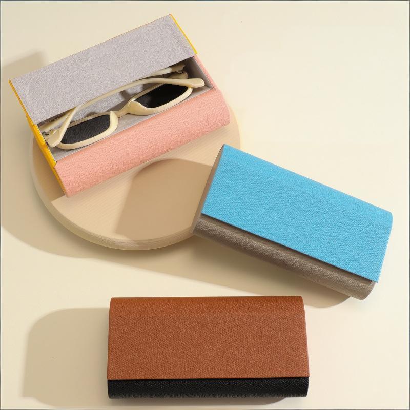 Portable Eyeglasses Protective Case Magnetic Buckle Flocking Inside Eyeglasses Sleeve Large Capacity Anti-Pressure