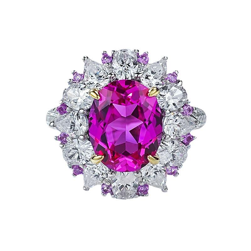 

Кольцо с розовым бриллиантом Hui Zhi Yi 2023: Европейская и американская мода, серебро 925 пробы, высококлассный универсальный дизайн. Size 7