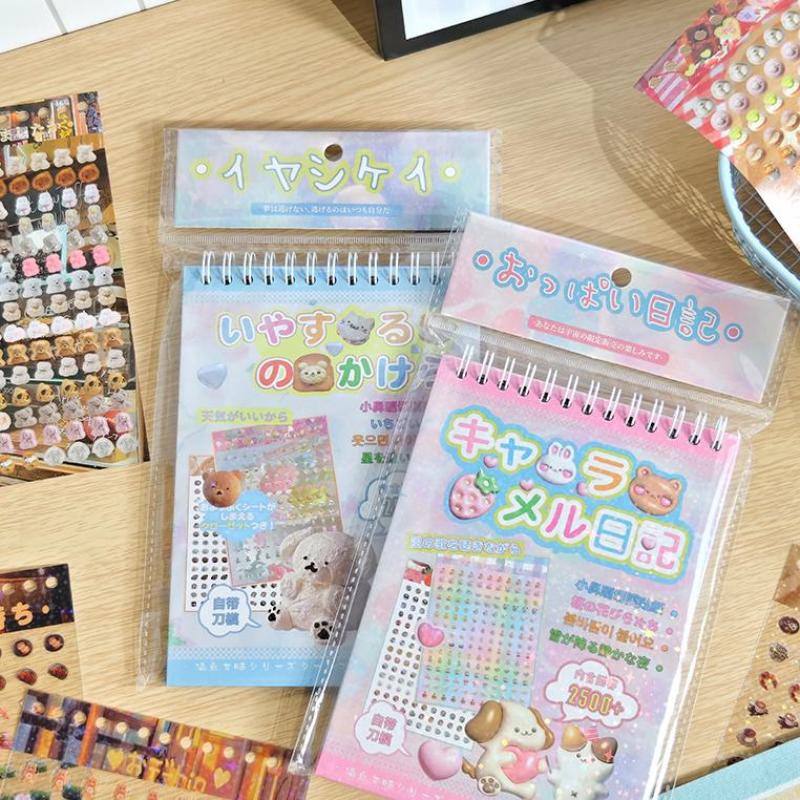 18Sheets/Book Cute Mini Desserts Cut Film Sticker Book Creative Handbook Diy Scrapbook Book Phone Decoration Collage Stationery