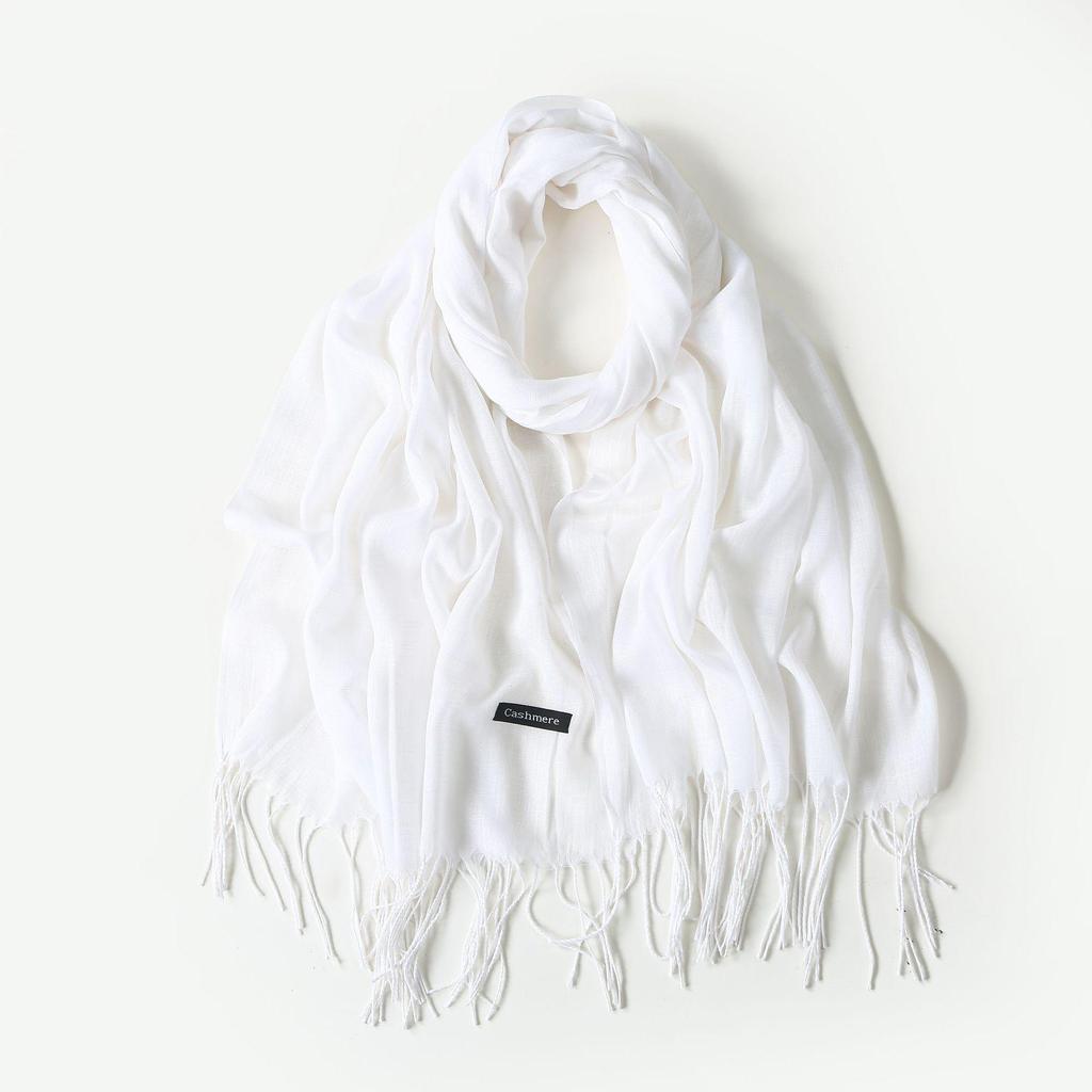 Trendy Niche Silk Scarf: Bamboo Yarn Tassel Shawl for Women