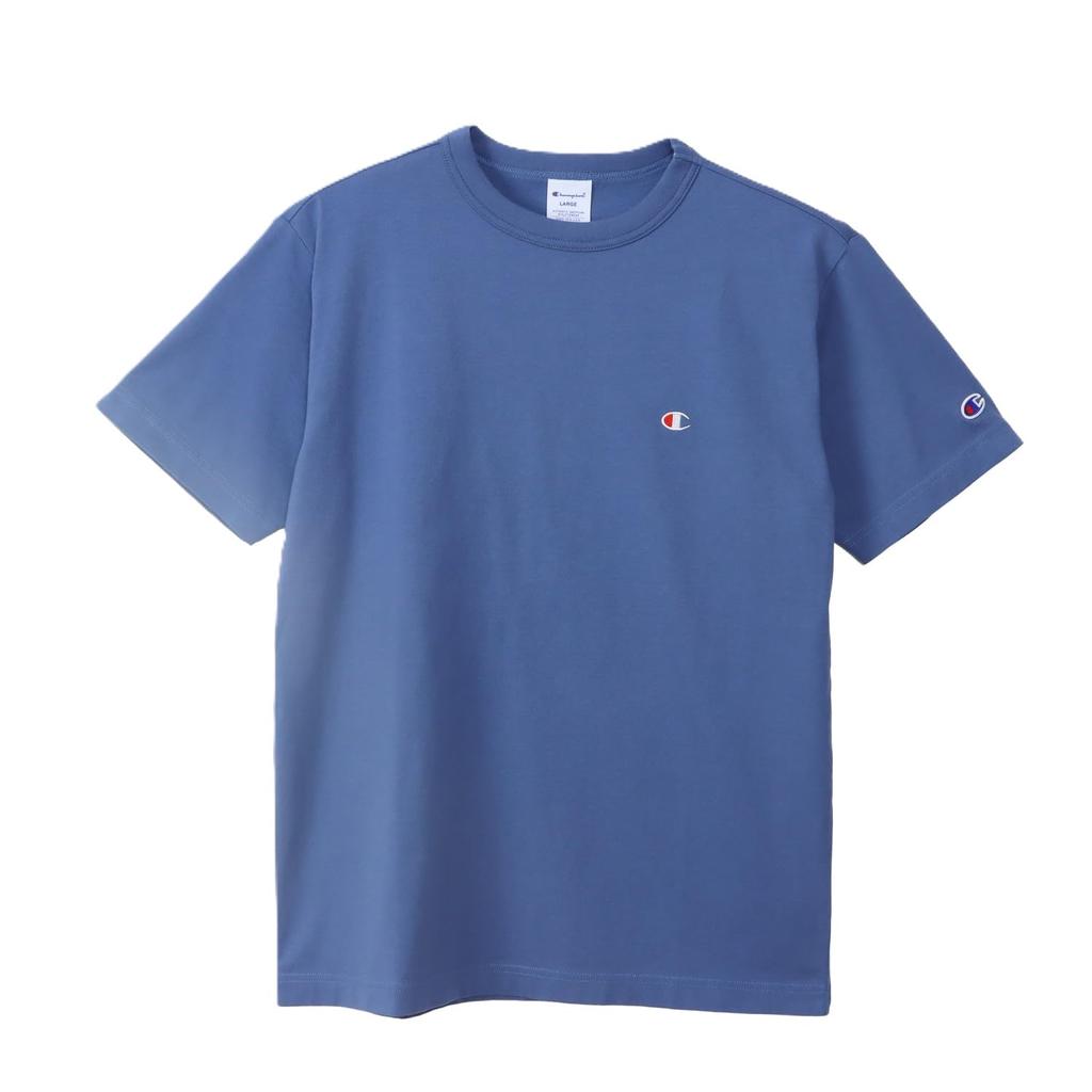 Champion short classic Cotton logo short sleeve Windsor blue T-shirt, sleeve, 100% cotton, USA, one-point embroidery, T-shirt, basic,