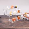 Acrylic Riser Clear Display Stand Cologne Organizer Acrylic Shelves 3 Tier Shelf for Amiibo Funko Figures Toys Cupcake Food Dess