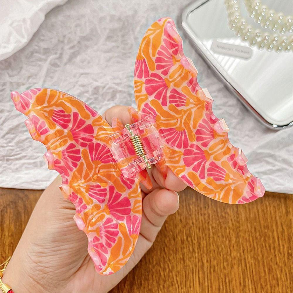 Korean Style Hair Claw Clip Acrylic Acrylic Shark Clip Temperament Flower Hair Claw  Girl