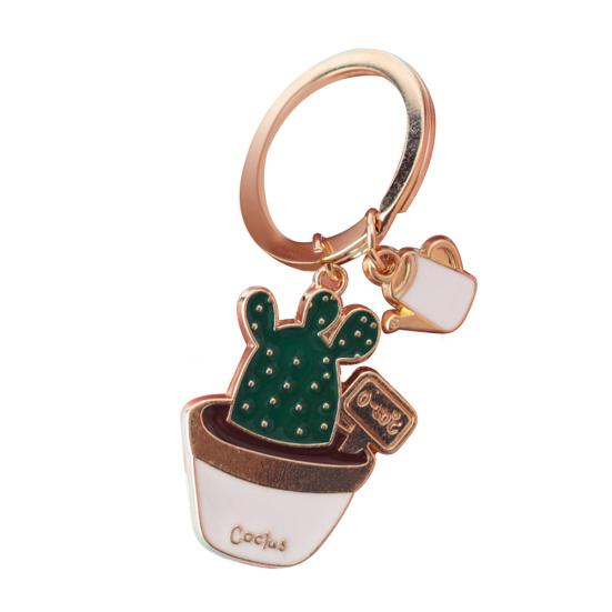 Llavero Mujer Suculenta Maceta Anillo Soporte Llaves Coche Adorno Bolso