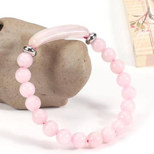 8mm Retro Fashion Natural Stone Bead Bracelet, Elastic Bracelet