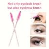 100pcs Eyelash Brush Set Bottled Crystal Rod Eyelash Brush Barrel Eyebrow Comb Brush Colored Eyelash Curling Brush Eyelash Extension Tools.