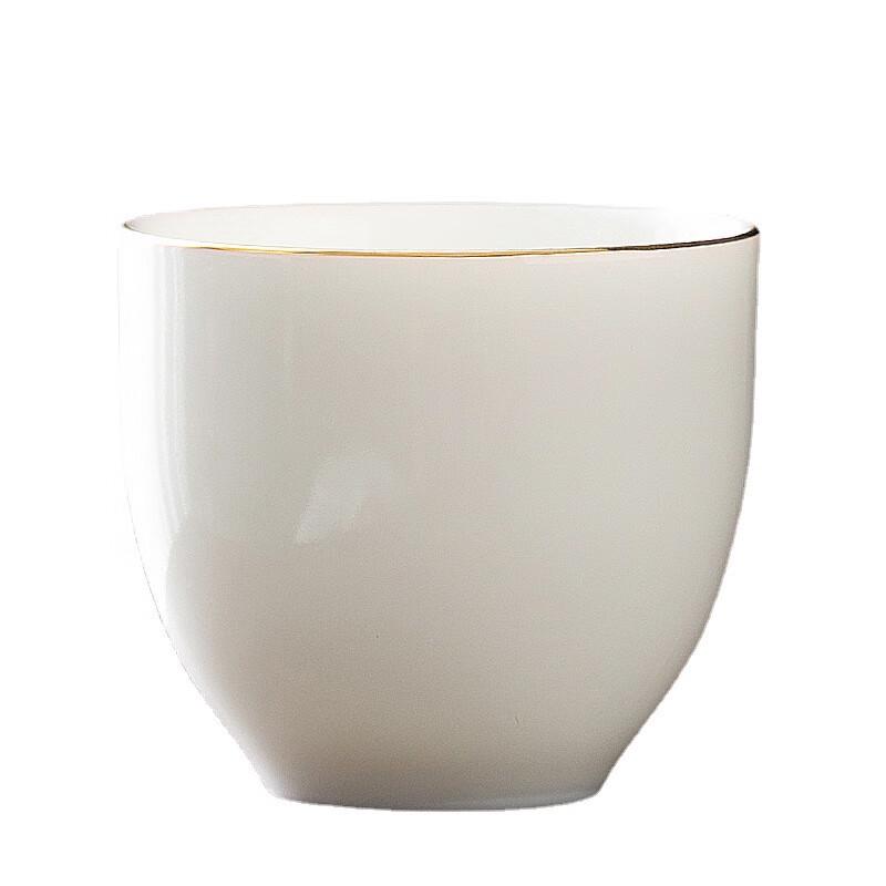 Mutton Fat Jade Porcelain Portable Tea Cup