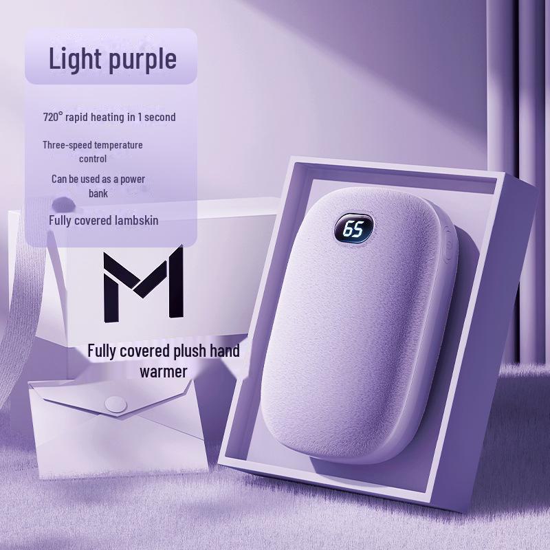 

Плюшевая перезаряжаемая грелка для рук: Взрывобезопасная, безопасная для кожи и портативная фланелевая конструкция. Double-sided heating, 3600 mAh