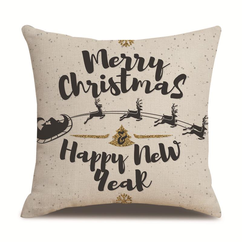 

Рождественская односторонняя наволочка для подушки, льняная наволочка для гостиной, наволочка для автомобильной подушки, наволочка для диванной подушки, прикроватная наволочка 45 * 45Cm without pillow core