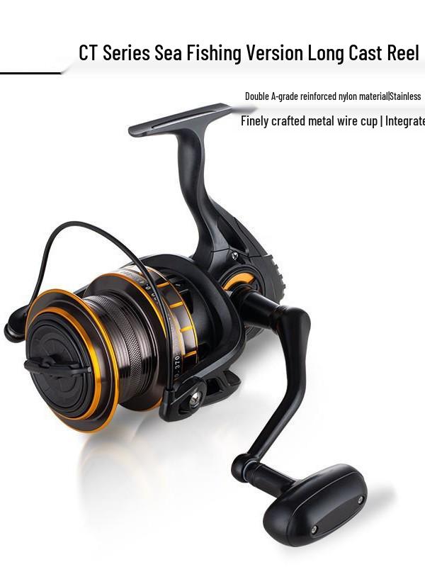 Long-Casting Gapless Spinning Reel with All-Metal Line Cup for Sea Fishing