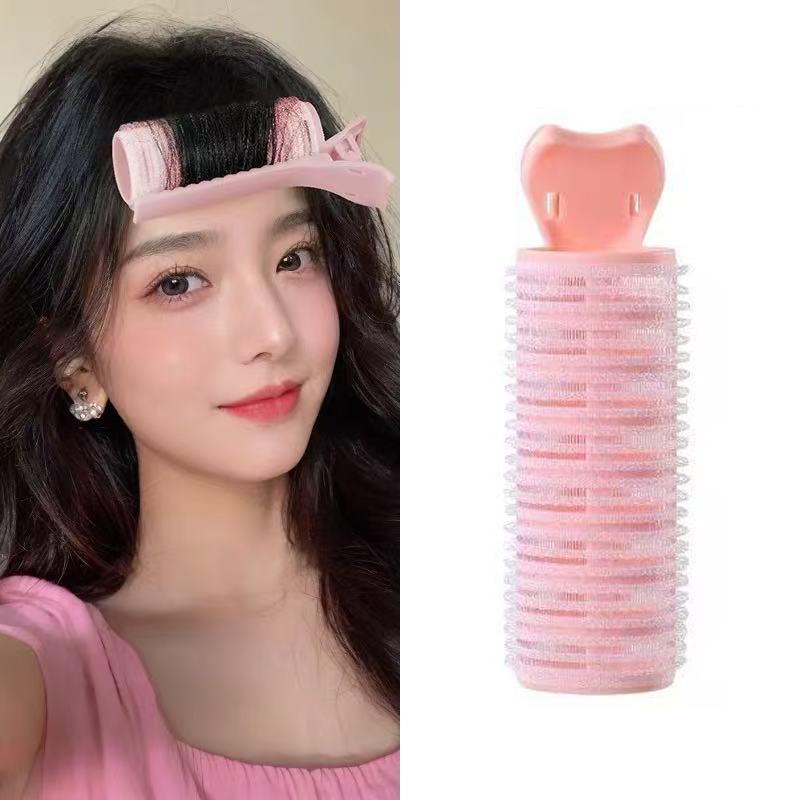 

Пушистая заколка для волос, бигуди для челки, заколки для придания объема корням волос, женские заколки для завивки и фиксации формы, объемный ролик для волос светло-розовый
