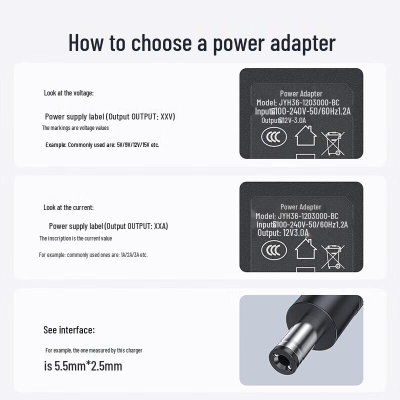 Llano 12V 1A/2A Universal Power Adapter