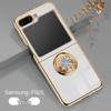 Samsung Z Flip7 Foldable Phone Case: Electroplated Magnetic Stand & Finger Ring Protective Cover