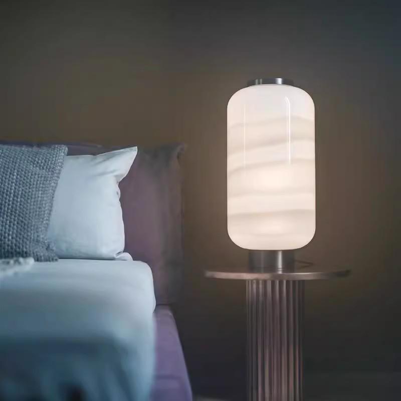 Italy Creative Smoke White Glass LED Chandelier Bedroom Study Hotel Desk Light Living Room Sofa Atmosphere Art Decor Floor Lamp