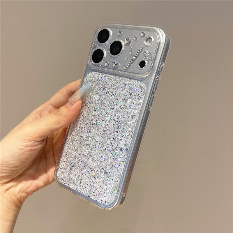 Apple Glitzer Strass Handyhüllen Set: Sturzsicher, Epoxid-Finish für iPhone 17, 16 Pro Max, 15, 14, 12, 11
